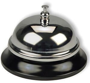 Rheita Tischklingel Ganzmetall mit verchromter Glocke,schwarz, 8,5 cm