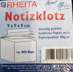 Rheita Notizklotz einseitig geleimt, weiß, 850...