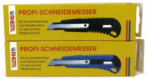 Rheita Cutter 18mm, Sicherheitsschloß und Metallschiene für eine sichere Klingenführung, in Pappschachtel, farblich sortiert