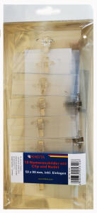 Rheita Namens-oder Visitenkartenschilder mit Clip und Nadel, aus PVC, transparent, 57 x 90 mm, 10er Pack