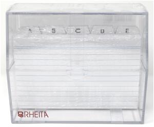 Rheita Karteikasten DIN A6, mit Register A-Z und 100 Karteikarten, Füllmenge 200 Karten