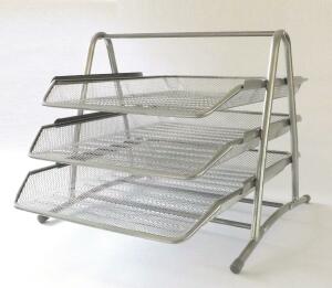 Rheita Dokumenten-Ablage "Mesh" ausMetall, silber, 3 Schübe,