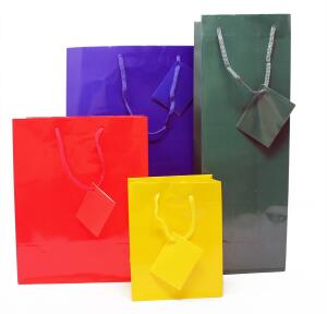 Rheita Geschenktüte für Flaschen, 4 verschiedene Farben, 362 x 78 x 123 mm