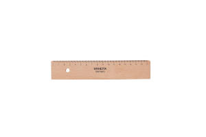 Rheita Holzlineal, naturbelassen, 17 cm, mit Tuschekante