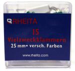 Rheita Foldback-Klammern 25 mm, farblich sortiert, 15...