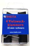 Rheita Foldback-Klammern 32 mm, schwarz, 4 Stück in...