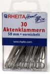 Rheita Aktenklammern 50 mm, vernickelt, 30 Stück in...