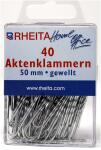 Rheita Aktenklammern gewellt 50 mm, silberfarben, 40...