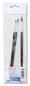 Rheita Aquarellpinsel-Set 3-teilig Größe: 2-4-6, schwarz, spitze Form aus Naturhaar in Klarsichtetui