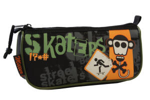 Rheita Schlamperrolle oval, schwarz, Motiv "Skaters", abwaschbares Material