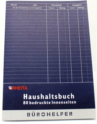 Rheita Haushaltsbuch mit Kostenaufstellung,  A5, 40 Doppelseiten