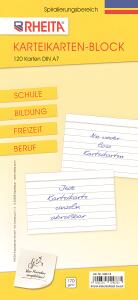 Rheita Karteikartenblock, liniert, DIN A7, 170g/m², 120 Karten,