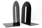 Rheita Buchstützen aus Metall abgerundete Kanten, schwarz, 19 cm