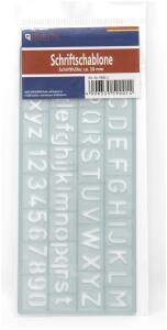 Rheita Schriftschablone, transparent, 10 mm Schrifthöhe, A-Z und 0-9