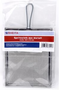 Rheita Spritzsieb aus Metall eckig, silber, 16,5 x 9,5 cm, im Polybeutel