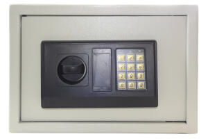Rheita Minisafe / Tresor elektronisch, grau, inkl. Befestigungsmaterial und Batterien