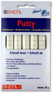 Rheita Klebepads, lösungsmittelfrei, fettfrei, 80 Stück pro Packung, weiß