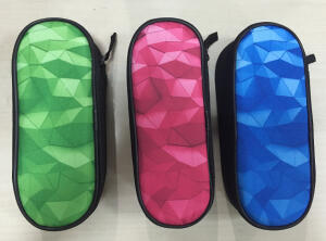 Rheita Faulenzeretui oval mit Polygon-Druck, farblich sortiert, abwaschbares Material