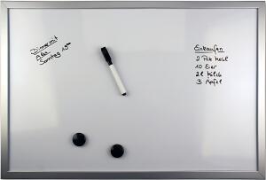 Whiteboard magnetisch mit Alurahmen 80 x 60 cm 2 Magnete Boardmarker
