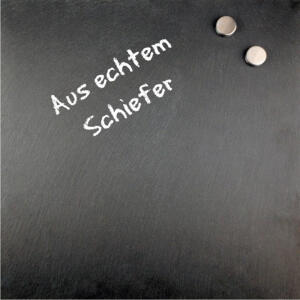 Magnettafel aus echtem Schiefer 40 x 40 cm, schwarz, inkl. 2 Magnete