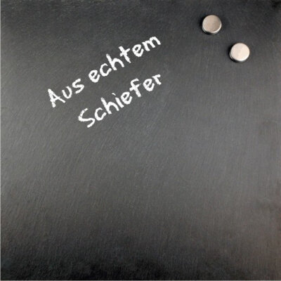 Rheita Magnettafel aus echtem Schiefer 40 x 40 cm, schwarz, inkl. 2 Magnete und Befestigungsmaterial