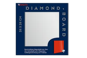 Glas-Magnettafel 35 x 35cm weiß inkl. Schreibstift & 2 Neodym-Magneten