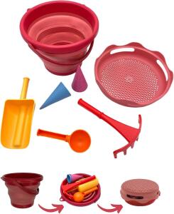Schildkröt Falteimer-Set Sand Toys 7in1 blau