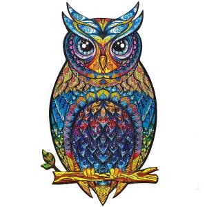 UNIDRAGON Charming Owl 15 x 26 cm 101 Teile Holz-Puzzle