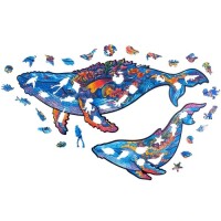 UNIDRAGON Milky Whales 43 x 27 cm 268 Teile Holz-Puzzle