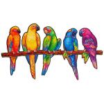 UNIDRAGON Playful Parrots 44 x 25 cm 193 Teile Holz-Puzzle