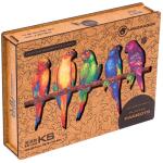 UNIDRAGON Playful Parrots 44 x 25 cm 193 Teile Holz-Puzzle