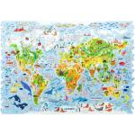 UNIDRAGON Kids World Map 43 x 30 cm 100 Teile Holz-Puzzle