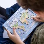 UNIDRAGON Kids World Map 43 x 30 cm 100 Teile Holz-Puzzle