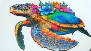 Escape Welt Schildkröte 42 x 42 cm 500 Teile Holz-Puzzle