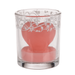 OOTB Herz-Kerze im Glas mit Dekor ca. 6 x 5 cm