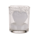 OOTB Herz-Kerze im Glas mit Dekor ca. 6 x 5 cm