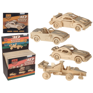 OOTB Naturholz-3D-Puzzle Autos ca. 4 x 15 cm
