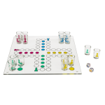 OOTB Glas-Trinkspiel Ludo mit 16 Gläsern & 2 Würfeln