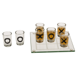 OOTB Glas-Trinkspiel Tic Tac Toe mit 9 Gläsern