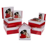OOTB Rot/weiße Geschenkkartonage Hund mit Herz