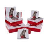 OOTB Rot/weiße Geschenkkartonage Katze