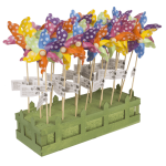 OOTB Bunte Windmühle mit weißen Punkten ca. 9 cm