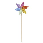 OOTB Bunte Windmühle mit weißen Punkten ca. 9 cm