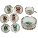OOTB Glas-Aschenbecher Coloured Skull ca. 8 x 4 cm