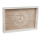 OOTB Weiß/naturfarbenes Holz-Tablett I love my home