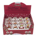 OOTB Schneekugel Weihnachtsfigur auf rotem & grünem