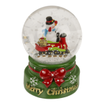 OOTB Schneekugel Weihnachtsfigur auf rotem & grünem