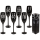 OOTB Schwarzes Sektglas mit silberfarbener  Glitterbeschriftung ca. 24 cm (6 x 18 4 x 30 4 x 40 6 x 50 4 x 60) im Geschenkkarton