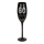 Schwarzes Sektglas mit silberfarbener  Glitterbeschriftung, ca. 24 cm (6 x 18, 4 x 30, 4 x 40, 6 x 50, 4 x 60) im Geschenkkarton