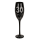 Schwarzes Sektglas mit silberfarbener  Glitterbeschriftung, ca. 24 cm (6 x 18, 4 x 30, 4 x 40, 6 x 50, 4 x 60) im Geschenkkarton